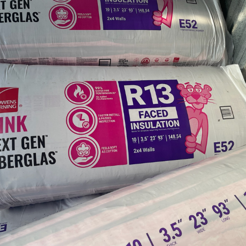 Insulation and supplies on display inside of Murfreesboro Hardware.