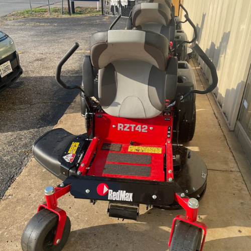 A zero-turn mower on display inside of Murfreesboro Hardware.