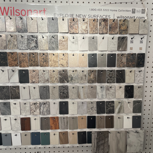 Material samples on display inside of Murfreesboro Hardware.