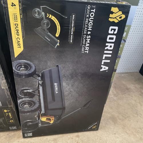 Yard carts on display inside of Murfreesboro Hardware.