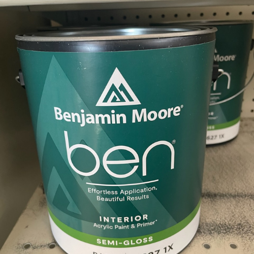 Paint and supplies on display inside of Murfreesboro Hardware.