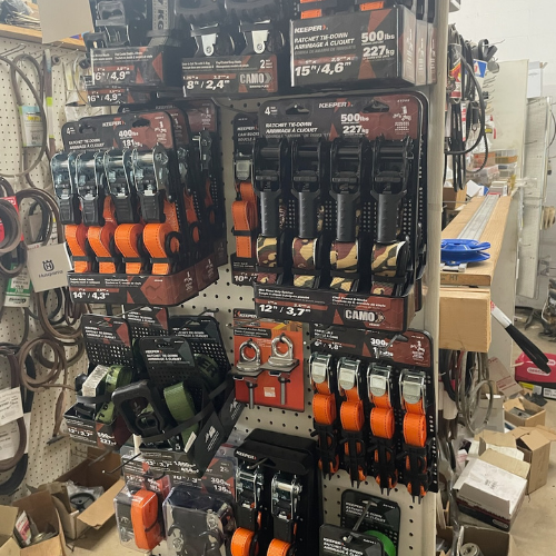 Ratchets and supplies on display inside of Murfreesboro Hardware.