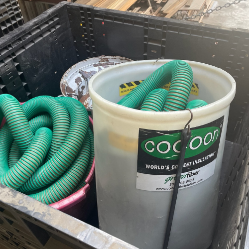 Insulation supplies on display inside of Murfreesboro Hardware.