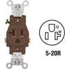 Leviton 15A Brown Commercial Grade 5-20R Shallow Single Outlet