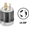 Leviton 20A 250V 3-Wire 2-Pole Industrial Grade Locking Cord Plug